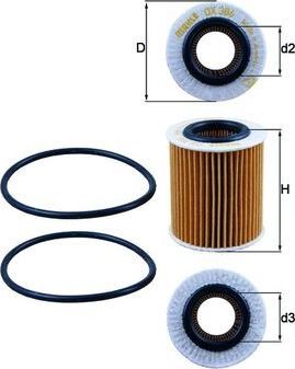 Масляный фильтр Mahle-Knecht для Saab 9-5 I 2006-2009. Артикул OX 386D