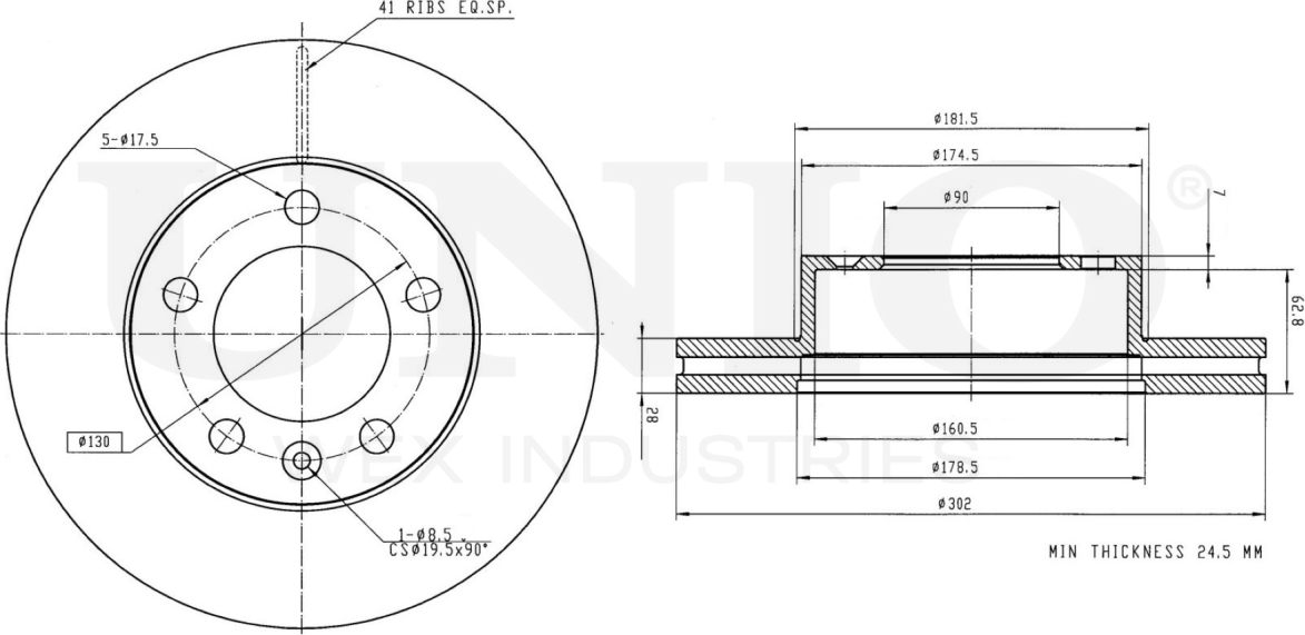 Диск тормозной (Unio). Артикул BRD-20471