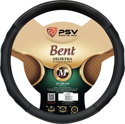 Оплётка на руль PSV Bent Fiber (размер M, экокожа, цвет ЧЕРНЫЙ/СЕРЫЙ). Артикул 129638