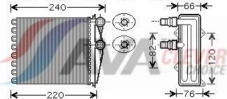 Радиатор отопителя (печки) AVA. Артикул RT6380