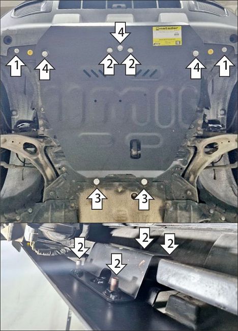 Защита Мотодор для картера и КПП Ford Bronco Sport 2020-2024. Артикул 70709