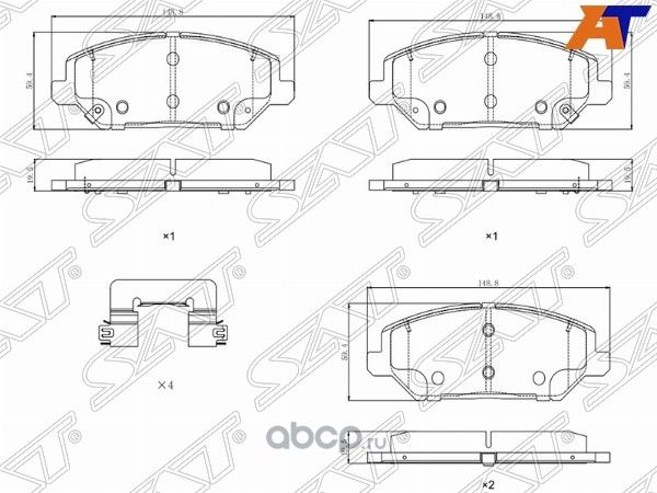 Колодки тормозные перед HYUNDAI I30 16-KIA CEED I (SAT). Артикул ST280052