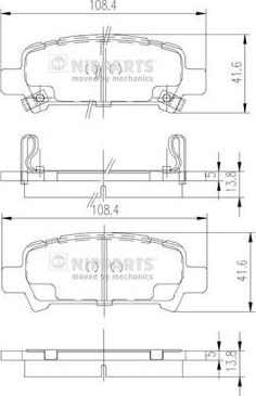 Тормозные колодки Nipparts задние для Subaru Outback III 2003-2009. Артикул J3617002
