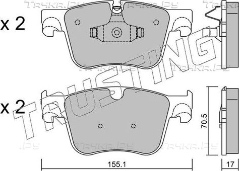 Тормозные колодки Trusting передние для Citroen C4 SpaceTourer I 2018-2026. Артикул 1001.0