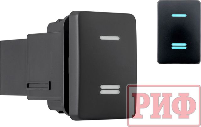 Кнопка РИФ включения/выключения универсальная TOYOTA 32x22 с голубой подсветкой для Fiat Fullback 2016-2026. Артикул RIF22-1-7134704