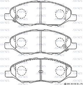 Тормозные колодки Advics передние для Nissan Juke I 2010-2019. Артикул SN898P