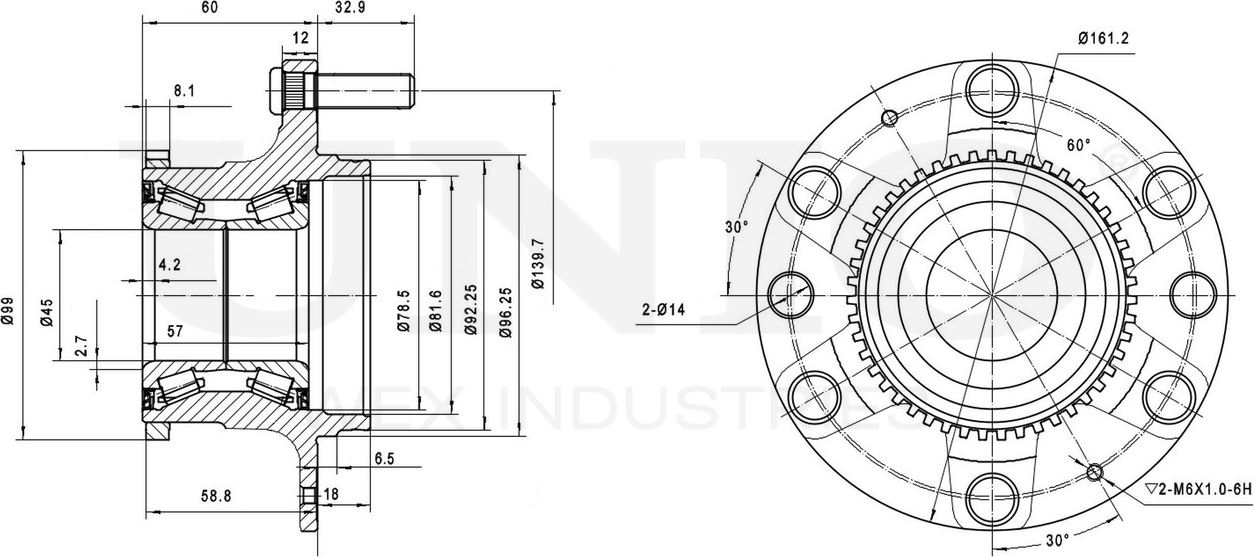 Ступица колеса с интегрированным подшипником (Unio). Артикул HUB-20132
