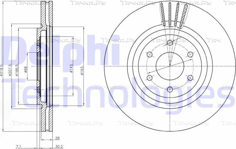 Тормозной диск Delphi. Артикул BG4176C