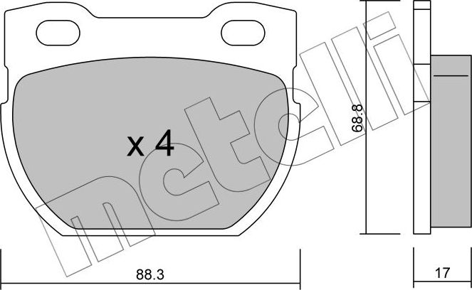 Тормозные колодки Metelli. Артикул 22-0354-1