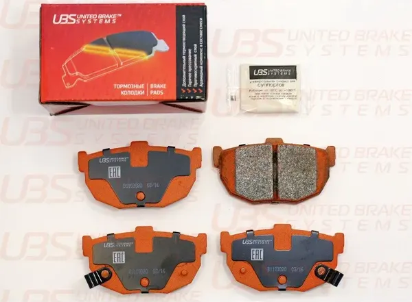 Тормозные колодки HYUNDAI ELANTRA 00-/COUPE 98-09/KIA CERATO 04-/09- задние (UBS). Артикул B1103020