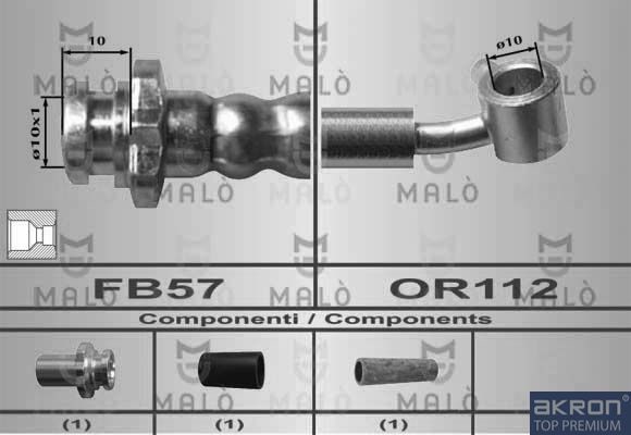 Тормозной шланг Malò. Артикул 80576
