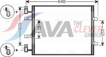 Радиатор кондиционера (конденсатор) AVA (алюминий). Артикул RTA5459
