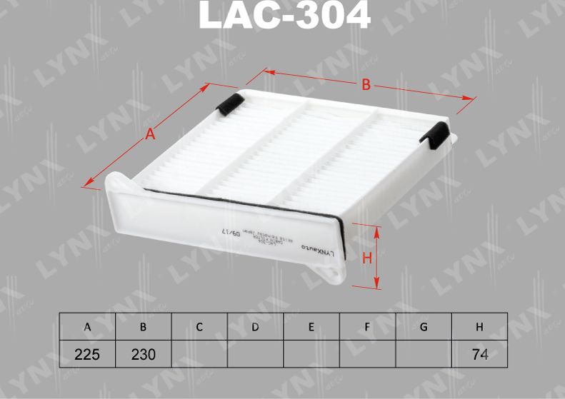 Салонный фильтр LYNXauto. Артикул LAC-304