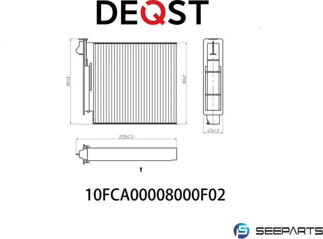 Фильтр салонный (Deqst). Артикул 10FCA00008000