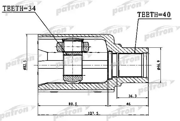 Шрус внутренний (граната) Patron. Артикул PCV1757