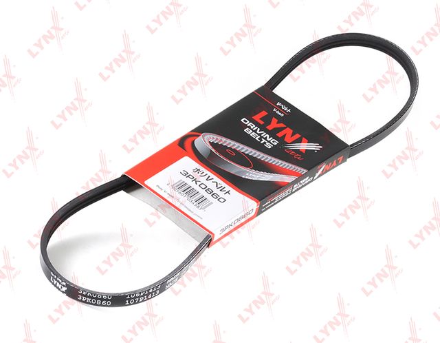 Приводной ремень поликлиновой LYNXauto для Toyota Prius II (XW20) 2003-2009. Артикул 3PK0860