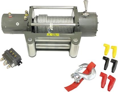 Лебёдка электрическая 24V Electric Winch 9500lbs 4309 кг (Стальной трос) (Без блока управления, проводов, пульта и монтажных болтов). Артикул EW9500/24V-15