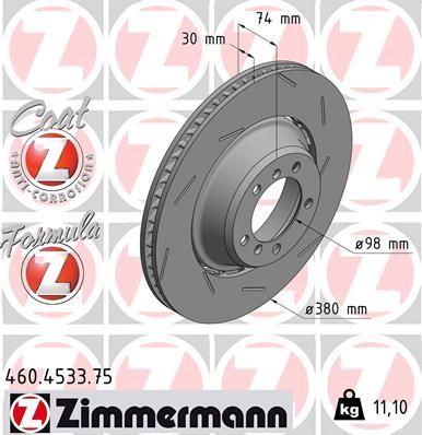 Тормозной диск Zimmermann FORMULA Z. Артикул 460.4533.75