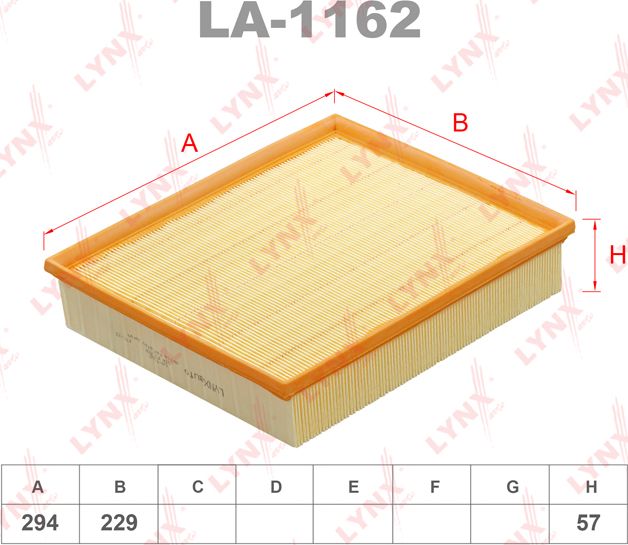 Воздушный фильтр LYNXauto для Dodge Nitro 2006-2012. Артикул LA-1162