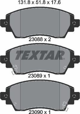 Тормозные колодки Textar. Артикул 2308801