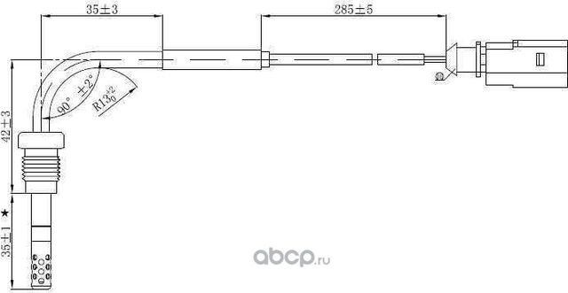 Датчик температуры выхлопных газов AUDI (A4/A5/A6/A8/Q7) VW Touareg 2.7/3.0 TDI (2006>) (Magtechnic). Артикул mag0004og