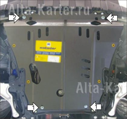 Защита Мотодор для двигателя, КПП Acura MDX II 2006-2011. Артикул 00823