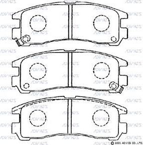 Тормозные колодки Advics задние для Dodge Stealth 1990-1996. Артикул D2N032