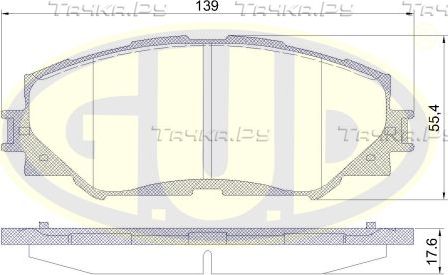 Тормозные колодки G.U.D.. Артикул GBP123200