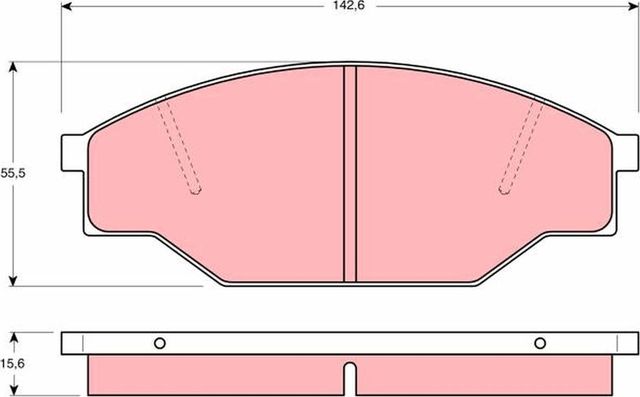 Тормозные колодки TRW передние для Toyota HiAce H50 H60 H70 1982-1989. Артикул GDB351