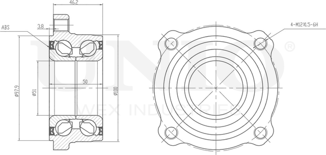 Ступица колеса с интегрированным подшипником (Unio). Артикул HUB-20182