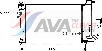 Радиатор охлаждения двигателя AVA. Артикул CNA2112