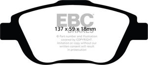 Тормозные колодки EBC Brakes передние для Citroen C3 II 2009-2016. Артикул DP22073