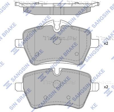 Тормозные колодки Sangsin Hi-Q передние для MINI Coupe R58 2010-2015. Артикул SP1799