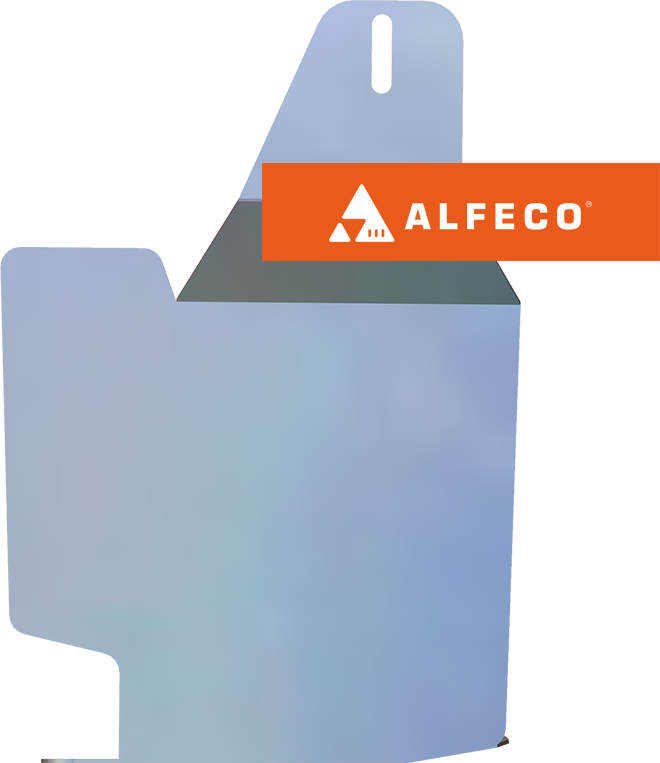 Защита алюминиевая Alfeco (4мм) для КПП (боковой пыльник от грязи моторного отсека) Chery Tiggo 4 2017-2026. Артикул ALF.02.23AL4