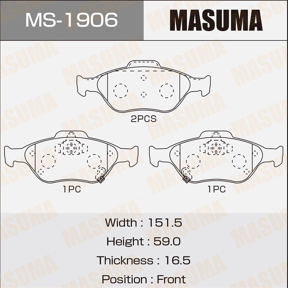 Тормозные колодки Masuma. Артикул MS-1906