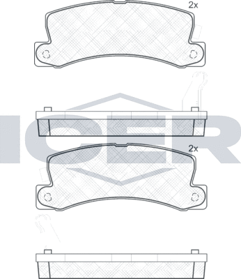 Тормозные колодки Icer задние для Lexus ES III 1996-2001. Артикул 180734