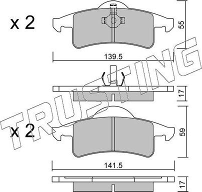 Тормозные колодки Trusting задние для Jeep Grand Cherokee II (WJ) 1999-2005. Артикул 542.0