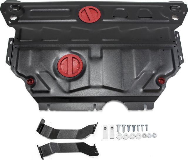 Защита АвтоБРОНЯ для картера и КПП (увеличенная) Skoda Octavia A7 2013-2020. Артикул 111.05114.1