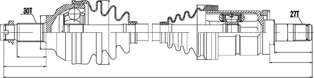 Полуось (привод в сборе, приводной вал) NTY передняя левая для BMW 3 IV (E46) 2000-2005. Артикул NPW-BM-019