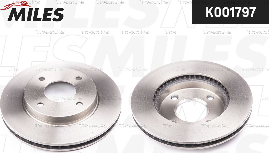 Тормозной диск Miles передний для Nissan Tiida I 2007-2012. Артикул K001797