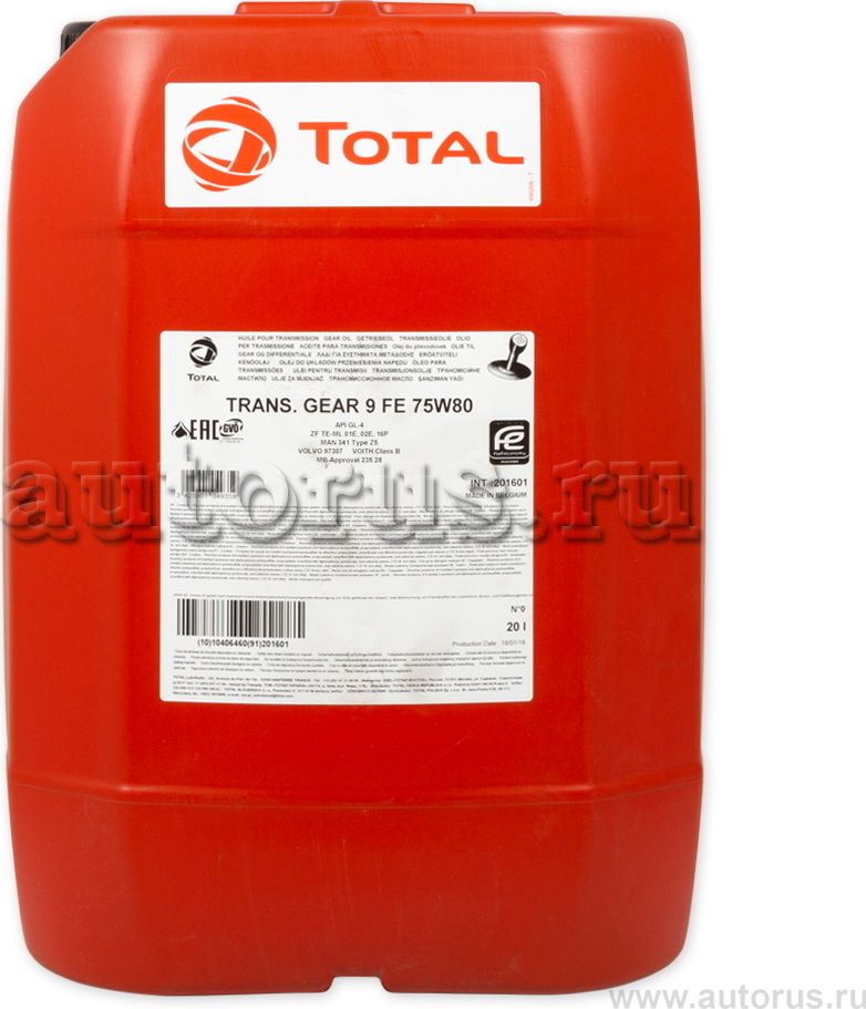 Масло TOTAL Gear 9 FE 75W-80 20л.. Артикул 201601