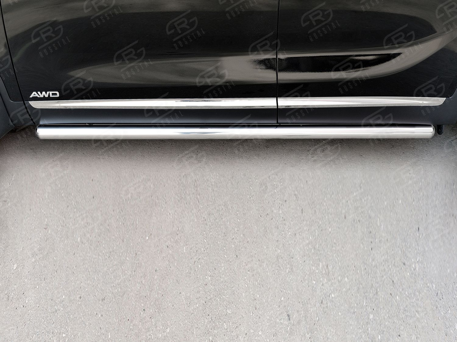 Защита порогов РусCталь труба d63 (вариант 2) для Kia Sorento III Prime 2014-2017. Артикул KSPT-0022113