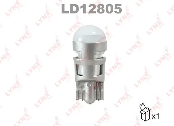 Лампа светодиодная LED W5W T10 12V W2.1x9.5d 6500K (Lynxauto). Артикул ld12805