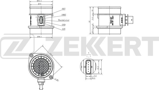 Датчик абсолютного давления (ДАД, MAP) Zekkert. Артикул SE-1095