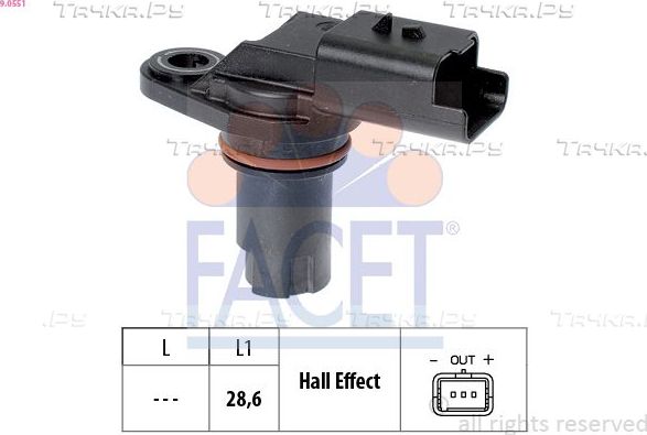 Датчик положения распредвала Facet Made in Italy - OE Equivalent для Opel Movano III 2010-2026. Артикул 9.0551