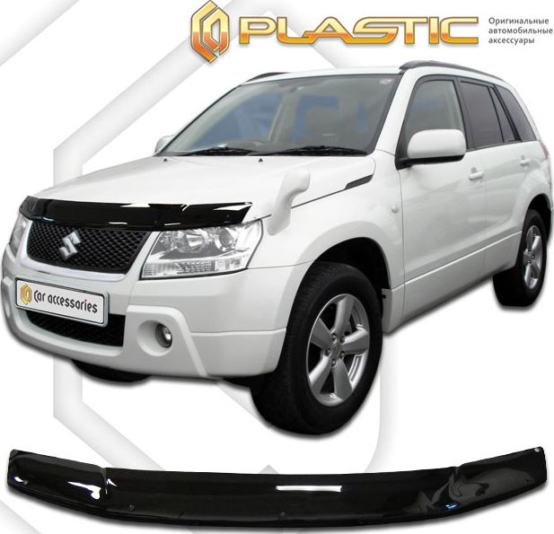 Дефлектор СА Пластик для капота (Classic черный) Suzuki Grand Vitara 2005-2015. Артикул 2010010104344