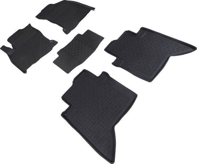 Коврики резиновые Seintex с высоким бортиком для салона Toyota Hilux VIII 2015-2026. Артикул 86596