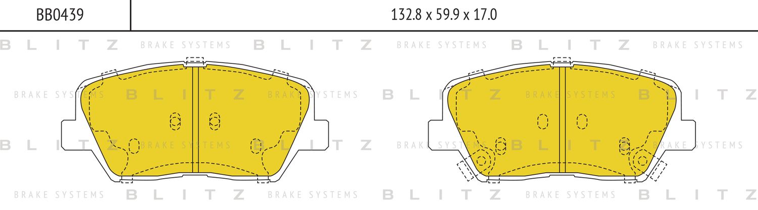 Колодки тормозные HYUNDAI/KIA SOLARIS/ELANTRA/CEED/RIO 12- перед. (Blitz). Артикул BB0439