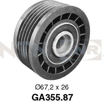 Направляющий (ведущий) ролик приводного поликлинового ремня NTN / SNR. Артикул GA355.87