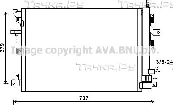 Радиатор кондиционера (конденсатор) AVA для Volvo XC90 I 2002-2014. Артикул VOA5152D